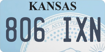 KS license plate 806IXN