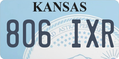 KS license plate 806IXR