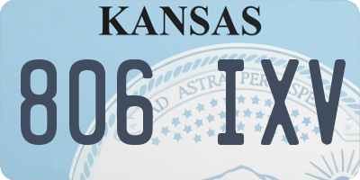 KS license plate 806IXV