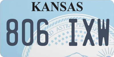 KS license plate 806IXW