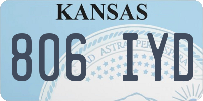 KS license plate 806IYD