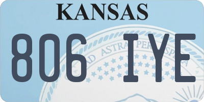 KS license plate 806IYE