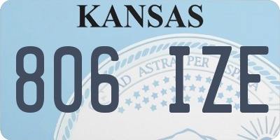 KS license plate 806IZE