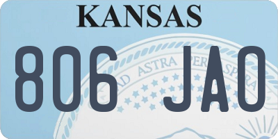 KS license plate 806JAO