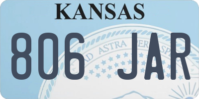 KS license plate 806JAR