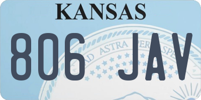 KS license plate 806JAV