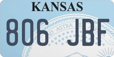KS license plate 806JBF