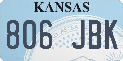 KS license plate 806JBK