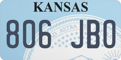 KS license plate 806JBO
