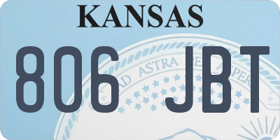 KS license plate 806JBT