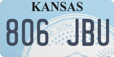 KS license plate 806JBU