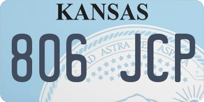 KS license plate 806JCP