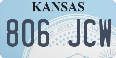 KS license plate 806JCW