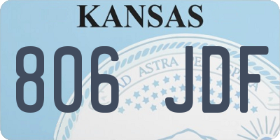 KS license plate 806JDF