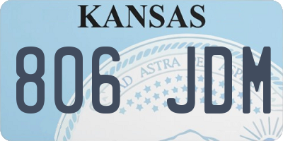 KS license plate 806JDM