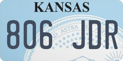 KS license plate 806JDR