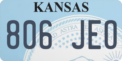 KS license plate 806JEO