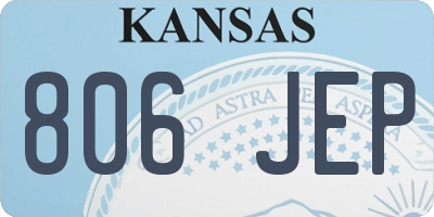 KS license plate 806JEP