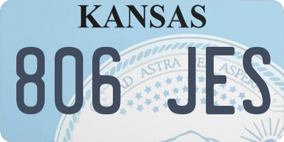 KS license plate 806JES