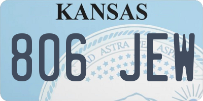 KS license plate 806JEW