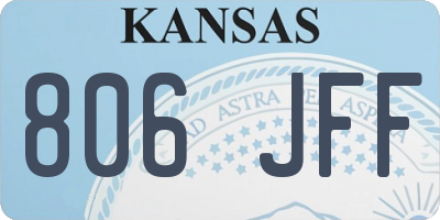 KS license plate 806JFF