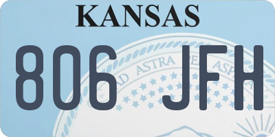 KS license plate 806JFH