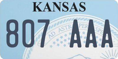 KS license plate 807AAA