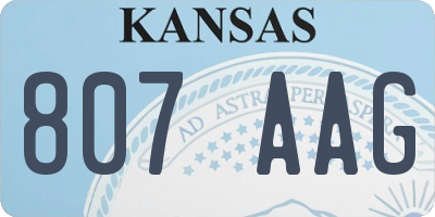KS license plate 807AAG