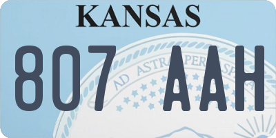 KS license plate 807AAH