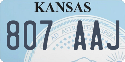 KS license plate 807AAJ