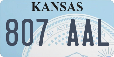 KS license plate 807AAL