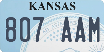 KS license plate 807AAM