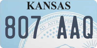 KS license plate 807AAQ