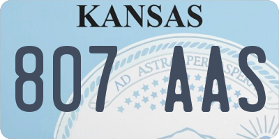 KS license plate 807AAS