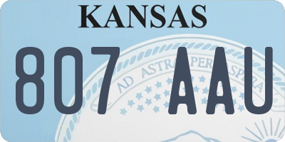 KS license plate 807AAU