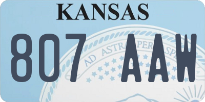 KS license plate 807AAW