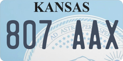 KS license plate 807AAX