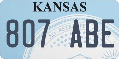 KS license plate 807ABE