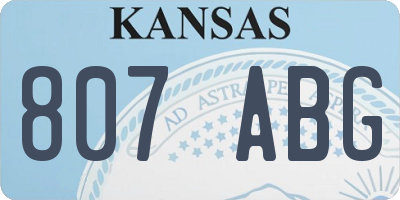 KS license plate 807ABG