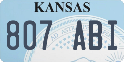 KS license plate 807ABI
