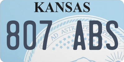 KS license plate 807ABS