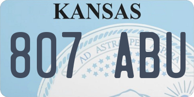 KS license plate 807ABU