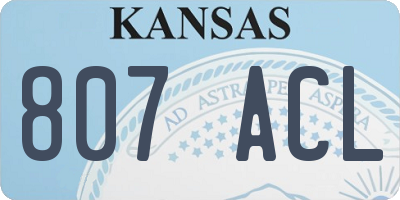 KS license plate 807ACL