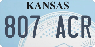 KS license plate 807ACR