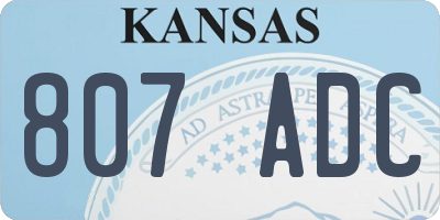 KS license plate 807ADC