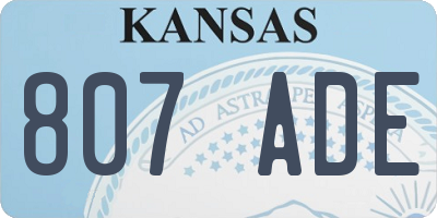 KS license plate 807ADE