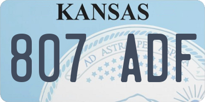 KS license plate 807ADF