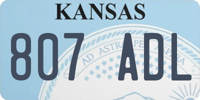 KS license plate 807ADL