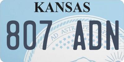 KS license plate 807ADN