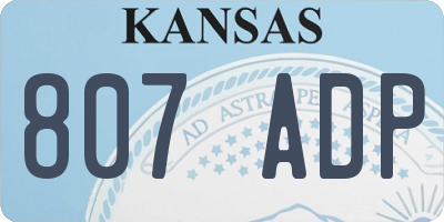 KS license plate 807ADP